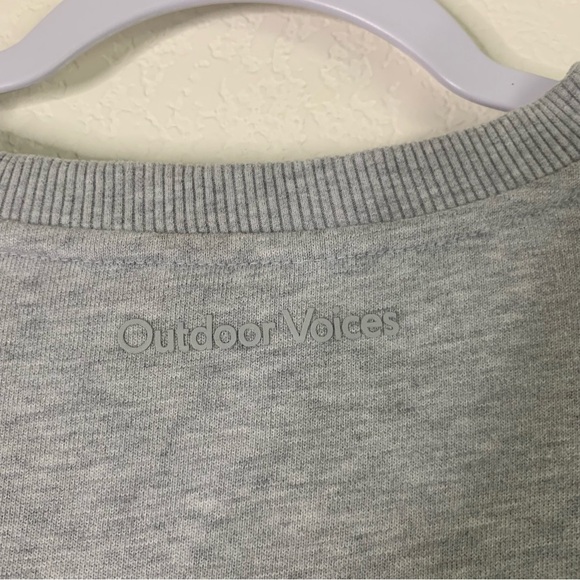 Outdoor voices Womens gray 100% cotton Crewneck sweatshirt M - Picture 2 of 7